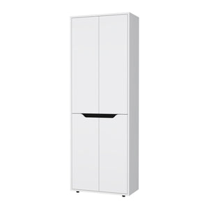 English Elm White Multistorage 5-Shelf Kitchen Pantry with Double-Door Cabinets, Adjustable Shelves & Stable Legs – Elegant Space-Saving Storage Solution for Organized Kitchens B062P175069
