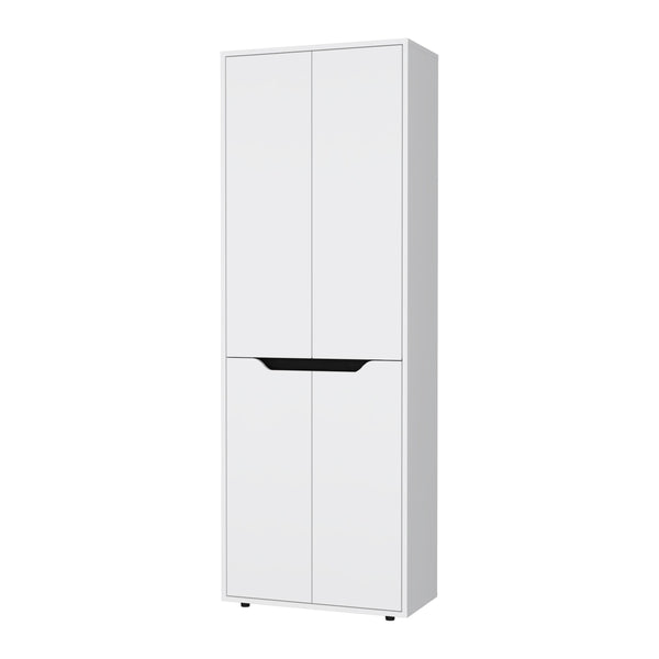 English Elm White Multistorage 5-Shelf Kitchen Pantry with Double-Door Cabinets, Adjustable Shelves & Stable Legs – Elegant Space-Saving Storage Solution for Organized Kitchens B062P175069