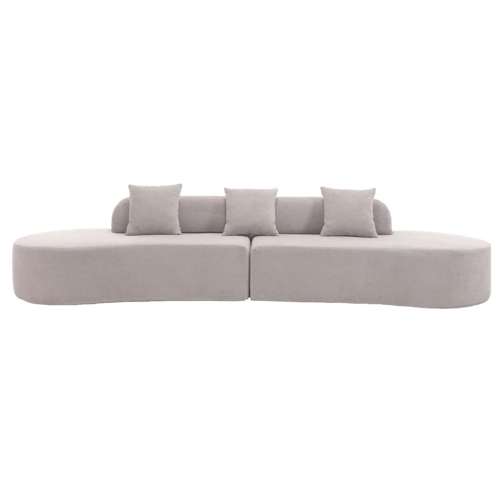 English Elm [New] Modern Curved Combination Sofa In Soft Terrycloth - Minimalist Design With 3 Pillows Included! W2108S00024-GIGA