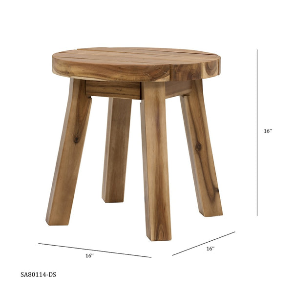 English Elm D16x16" Solid Acacia Round Side Table Natural Grain Compact Living Room Accent W2078P175477