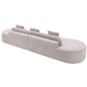 English Elm [New] Modern Curved Combination Sofa In Soft Terrycloth - Minimalist Design With 3 Pillows Included! W2108S00024-GIGA