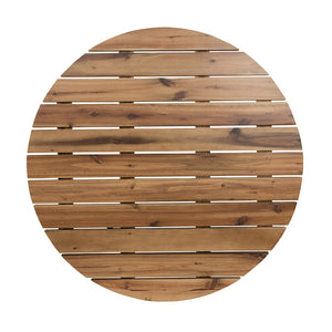English Elm D35.6x14.6" Round Solid Acacia Wood Coffee Table Low Profile Organic Living Room W2078P175581