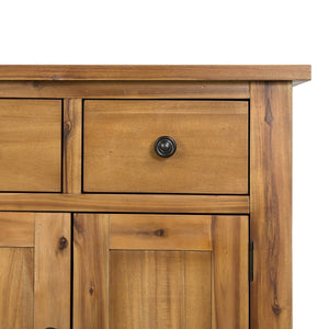 English Elm 31.5x17.5x31.5" Mango Wood Sideboard with Drawers for Farmhouse Dining or Home Office W2078P175449
