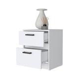 English Elm White 2-Drawer Nightstand