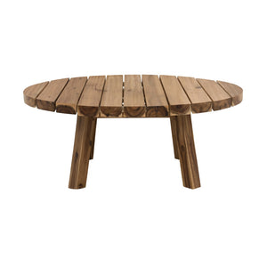 English Elm D35.6x14.6" Round Solid Acacia Wood Coffee Table Low Profile Organic Living Room W2078P175581