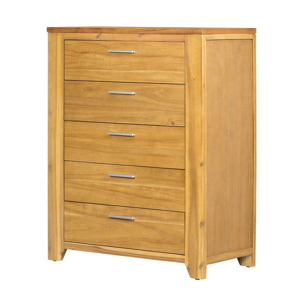 English Elm 35.4x17.3x44" 5-drawer Dresser Acacia Wood Mortise Joinery Contemporary Bedroom Storage W2078P175473