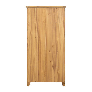 English Elm 35.5x12x71" Acacia Wood Bookcase with Woven Hyacinth Shelves for Farmhouse Living W2078P175455