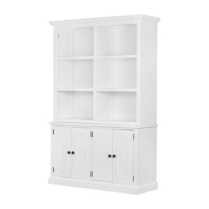 English Elm 53x19x83" Tall Farmhouse Cabinet Solid Acacia Wood Grain Vertical Storage Entryway White W2078S00011