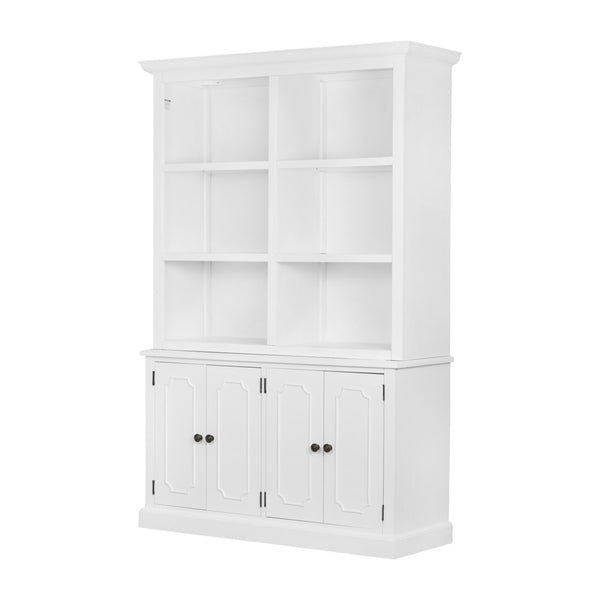 English Elm 53x19x83" Tall Farmhouse Cabinet Solid Acacia Wood Grain Vertical Storage Entryway White W2078S00011