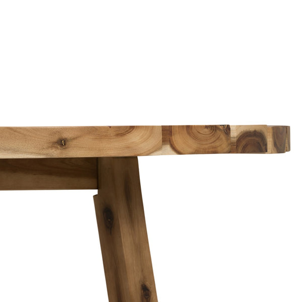 English Elm D35.6x14.6" Round Solid Acacia Wood Coffee Table Low Profile Organic Living Room W2078P175581