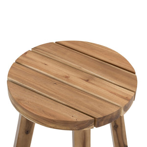 English Elm D16x16" Solid Acacia Round Side Table Natural Grain Compact Living Room Accent W2078P175477
