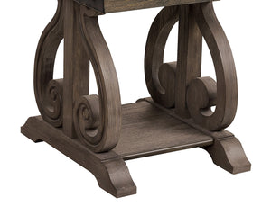 English Elm Classic Lewiston 3pc Occasional Table Set in Gray Finish with Arts & Crafts Slat Design, Shelf Storage Dark Oak 29.5 L x 27.75 W x 10.5 H B011P175451
