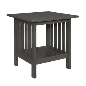 English Elm Classic Lewiston 3pc Occasional Table Set in Gray Finish with Arts & Crafts Slat Design, Shelf Storage Antique Gray 50.5 L x 26 W x 7.25 H B011P175443
