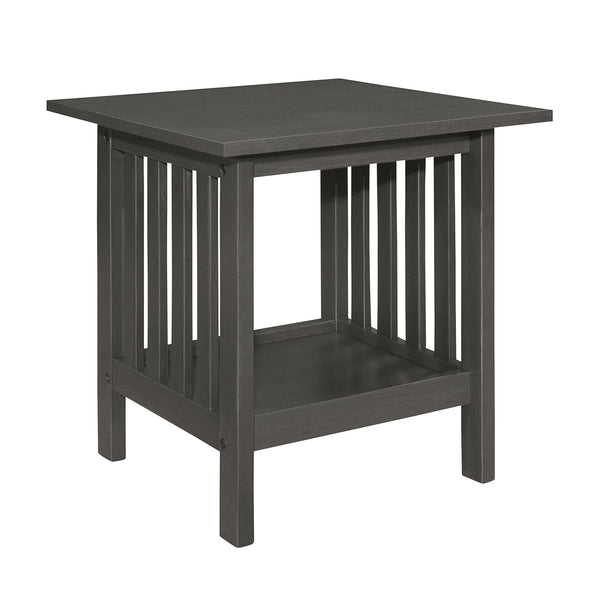 English Elm Classic Lewiston 3pc Occasional Table Set in Gray Finish with Arts & Crafts Slat Design, Shelf Storage Antique Gray 50.5 L x 26 W x 7.25 H B011P175443