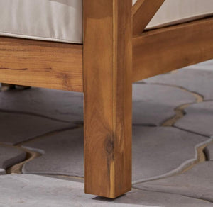 English Elm Brava Acacia Wood Outdoor Sectional Chair with Cross-back Slat Seat for Patio Decks 64492.00BGE