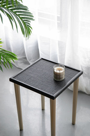 English Elm Set of 3 Rattan Nesting Tables with Gold Legs Bohemian Modern Living Room Accent W2078P175317