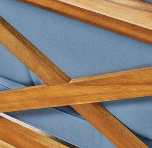 English Elm Christopher Knight Home® - Brava Stylish 2-Seater Sectional Loveseat Set With Coffee Table, Acacia Frame & Water-Resistant Cushions 64491.00-64492.00BLU-64496.00