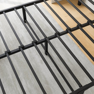 English Elm Full Rustic Platform Bed Frame with Vintage Wood Headboard & Footboard, Sturdy Metal Slats, Storage-Friendly, No Box Spring Needed W84084262