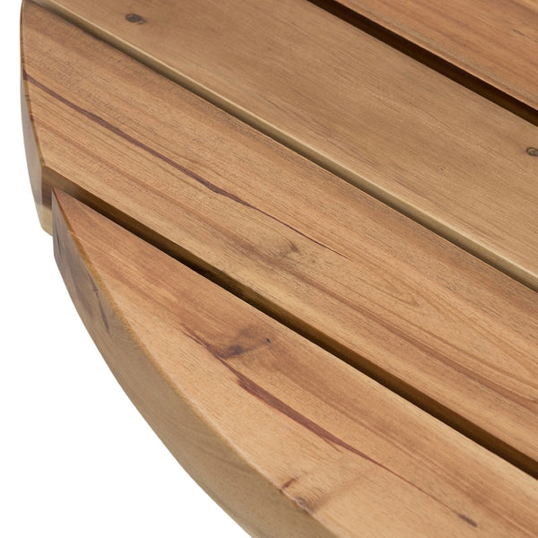 English Elm D35.6x14.6" Round Solid Acacia Wood Coffee Table Low Profile Organic Living Room W2078P175581