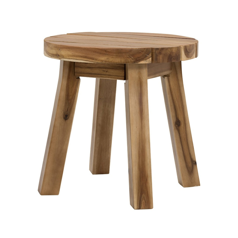 English Elm D16x16" Solid Acacia Round Side Table Natural Grain Compact Living Room Accent W2078P175477