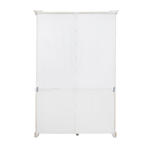English Elm 53x19x83" Tall Farmhouse Cabinet Solid Acacia Wood Grain Vertical Storage Entryway White W2078S00011