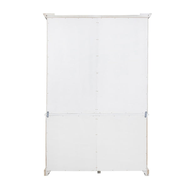 English Elm 53x19x83" Tall Farmhouse Cabinet Solid Acacia Wood Grain Vertical Storage Entryway White W2078S00011
