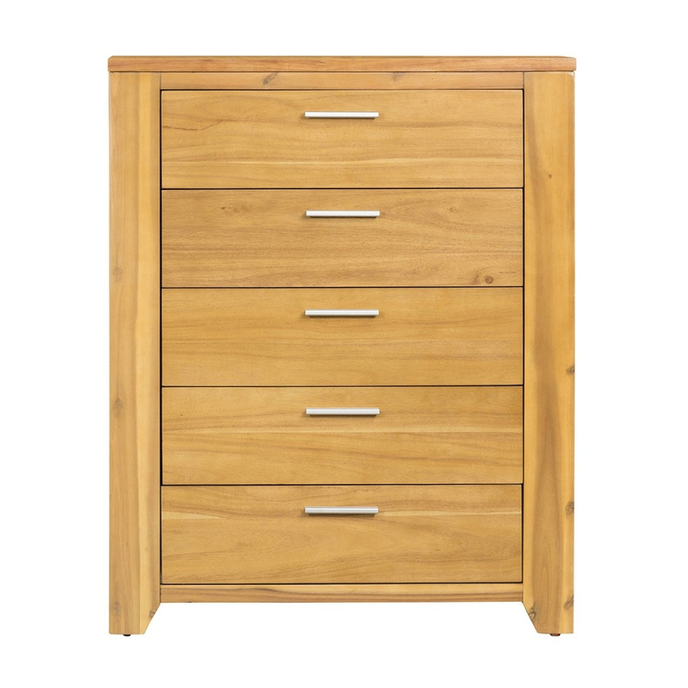 English Elm 35.4x17.3x44" 5-drawer Dresser Acacia Wood Mortise Joinery Contemporary Bedroom Storage W2078P175473