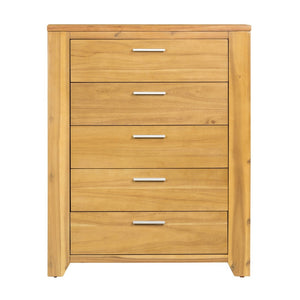 English Elm 35.4x17.3x44" 5-drawer Dresser Acacia Wood Mortise Joinery Contemporary Bedroom Storage W2078P175473