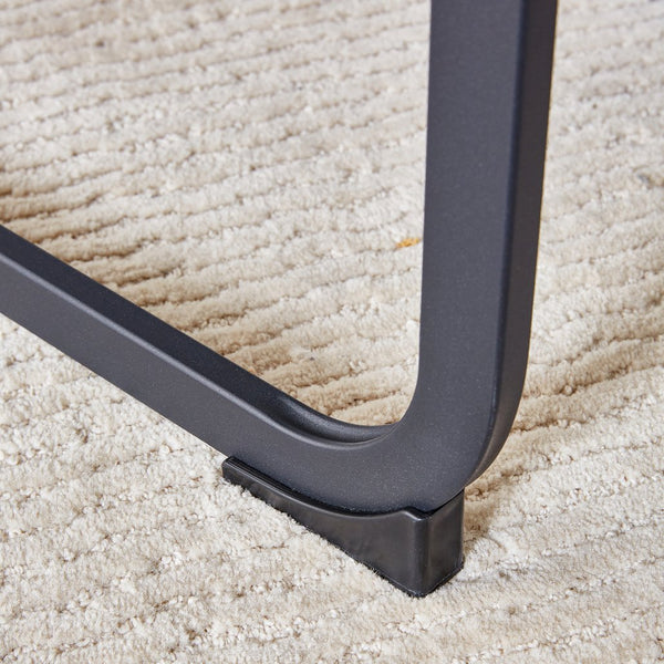 English Elm Dining Tech Cloth High Back Upholstered Side Chairs Set of 2 - C‑Shape Black Metal Legs, Ergonomic Comfort W115155748