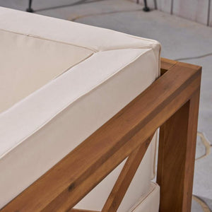 English Elm Christopher Knight Home® - Brava Contemporary 2-Seater Sectional Loveseat Set With Coffee Table - Handcrafted Acacia Frame, Beige 64491.00-64492.00BGE-64496.00