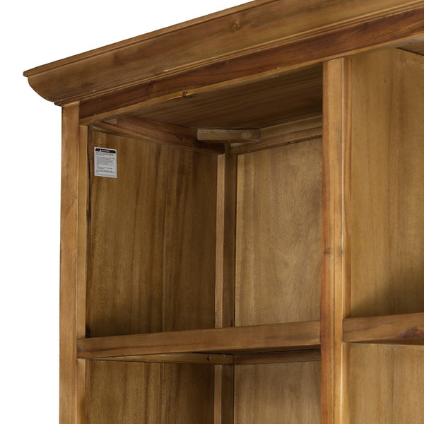 English Elm 53x19x83" Tall Farmhouse Cabinet Solid Acacia Wood Grain Vertical Storage Entryway Natural Wood+Brown W2078S00010