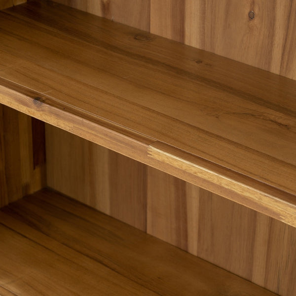 English Elm 35.5x12x71" Acacia Wood Bookcase with Woven Hyacinth Shelves for Farmhouse Living W2078P175455