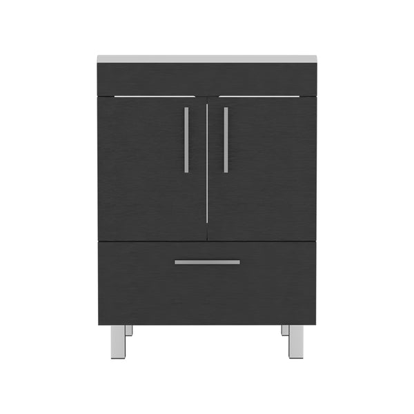 English Elm Velloc Black Single Bathroom Vanity with 29.5" Top, Double Door Cabinet & One Drawer, Particleboard B070S00161