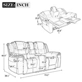 Hearth and Haven 2 Seater Home Theater Recliner Manual Recliner Chair with a Storage Box and Two Cup Holders For Living Room, Bedroom(Old Sku:Pp302954Aab) WF323619AAB