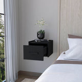 English Elm Black Wall-Mounted Floating Nightstand