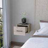 English Elm Light Gray Wall-Mounted Floating Nightstand