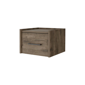 English Elm Dark Floating Wall-Mounted Nightstand with Drawer - Space-Saving Dark Brown Shelf for Books, Charging, Decor B062P175144