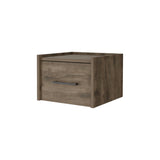 English Elm Dark Brown Wall-Mounted Floating Nightstand