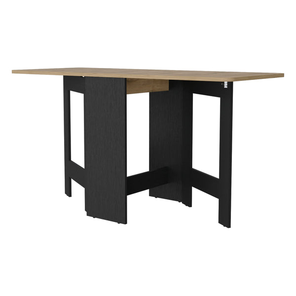 English Elm Wenge Folding Dining Table in Macadamia Finish — Space-Saving 3-Mode Convertible Table, Stable 22 lb Capacity, Compact Collapsible Design for Small Homes and Multiuse Spaces B062P175105