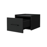 English Elm Black Wall-Mounted Floating Nightstand