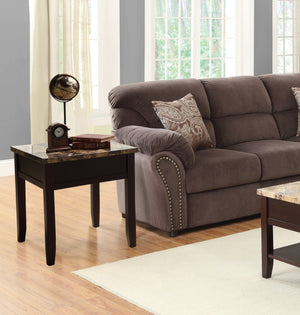 English Elm Dark Orton Lift Top Cocktail Table with Faux Marble Top and Lower Shelf for Stylish Storage Cherry 24.75 L x 24.75 W x 8.75 H B011P175756