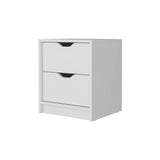 English Elm White 2-Drawer Nightstand