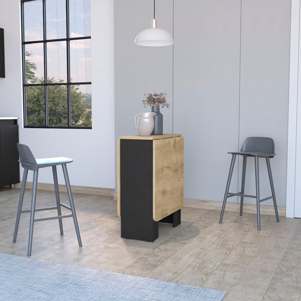 English Elm Wenge Folding Dining Table in Macadamia Finish — Space-Saving 3-Mode Convertible Table, Stable 22 lb Capacity, Compact Collapsible Design for Small Homes and Multiuse Spaces B062P175105
