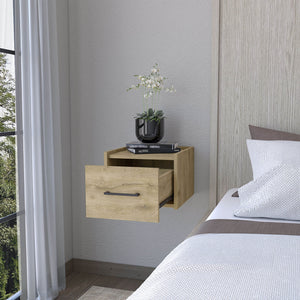 English Elm Macadamia Wall-Mounted Floating Nightstand – Modern Minimalist Design For Small Spaces & Stylish Storage B062P175139