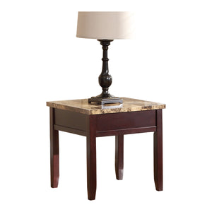 English Elm Dark Orton Lift Top Cocktail Table with Faux Marble Top and Lower Shelf for Stylish Storage Cherry 24.75 L x 24.75 W x 8.75 H B011P175756