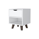 English Elm White 1-Open Storage Shelf Nightstand