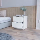 English Elm White 2-Drawer Nightstand