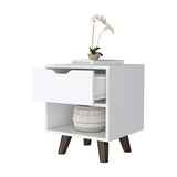 English Elm White 1-Open Storage Shelf Nightstand