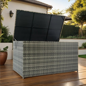 English Elm Outdoor Extra Large 200 Gallon Storage Box with Removable Water-Resistant Liner 57.1"x27.6"x29.5" for Patio Pool Deck Garden Toys Cushions Towels W329P175893
