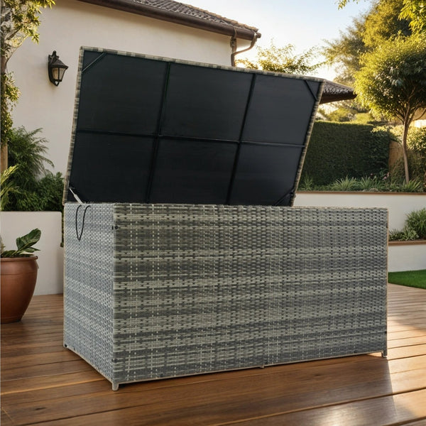 English Elm Outdoor Extra Large 200 Gallon Storage Box with Removable Water-Resistant Liner 57.1"x27.6"x29.5" for Patio Pool Deck Garden Toys Cushions Towels W329P175893